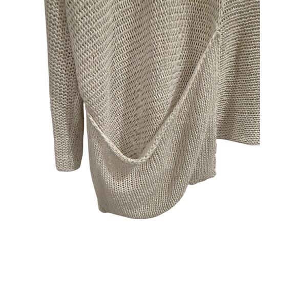 Alembika Sz M Oversized Asymmetrical Loose Knit Lagenlook White Pocket Sweater - Picture 4 of 7